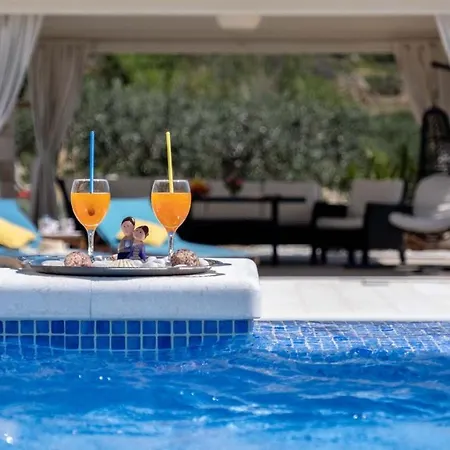 Traditional Stone Poolside In Villa Bol